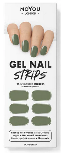 Gel Nail Strips Olive Green